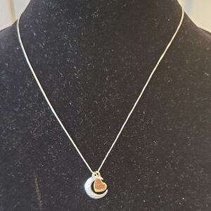 Sterling Silver, Two-toned Sun/Moon "Mom" Necklace
